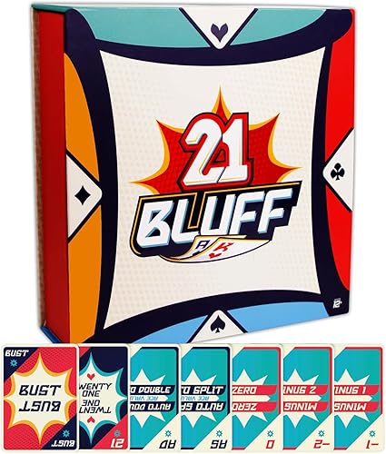 21 Bluff - El mejor juego de cartas de estrategia y bluffing para una noche de juegos en familia - Juego de fiesta divertido y de ritmo rápido para