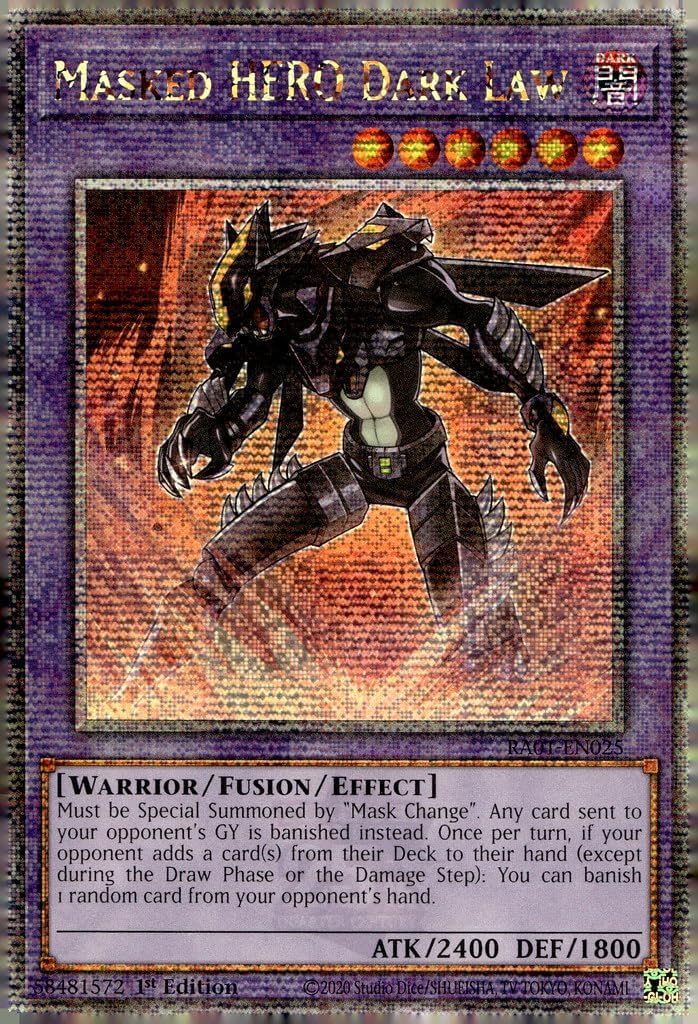 Masked Hero Dark Law (Quarter Century Secret Rare) - RA01-EN025 - Quarter Century Secret Rare - 1st Edition