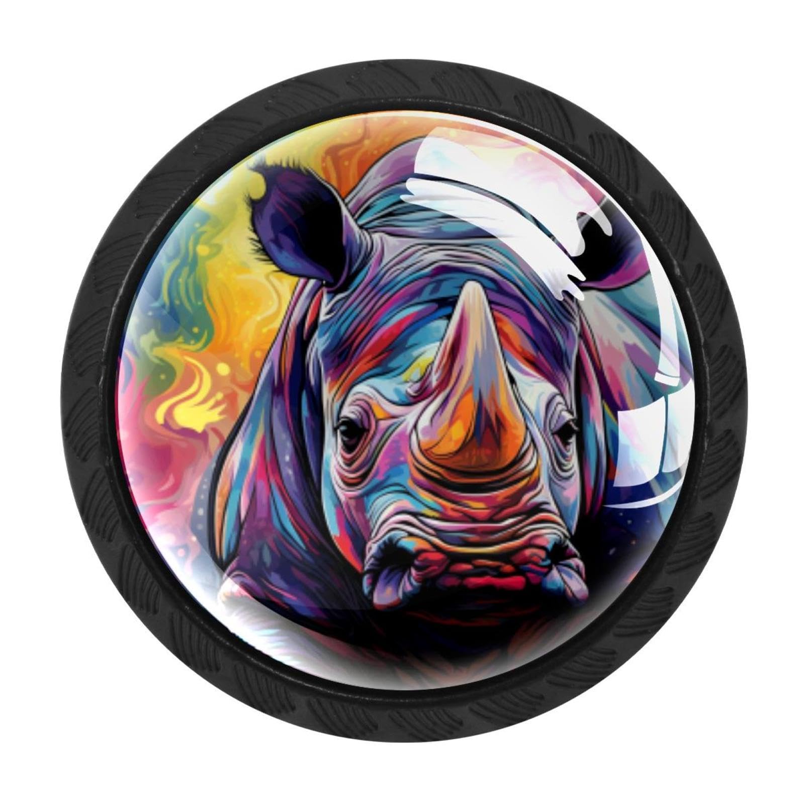 Chenzzzz Multicolored 10 4 Pack Rhinoceros Kitchen Cabinet Knobs Drawer Knobs Door Dresser Handles For Personalized Gifts Great For Any Occasion