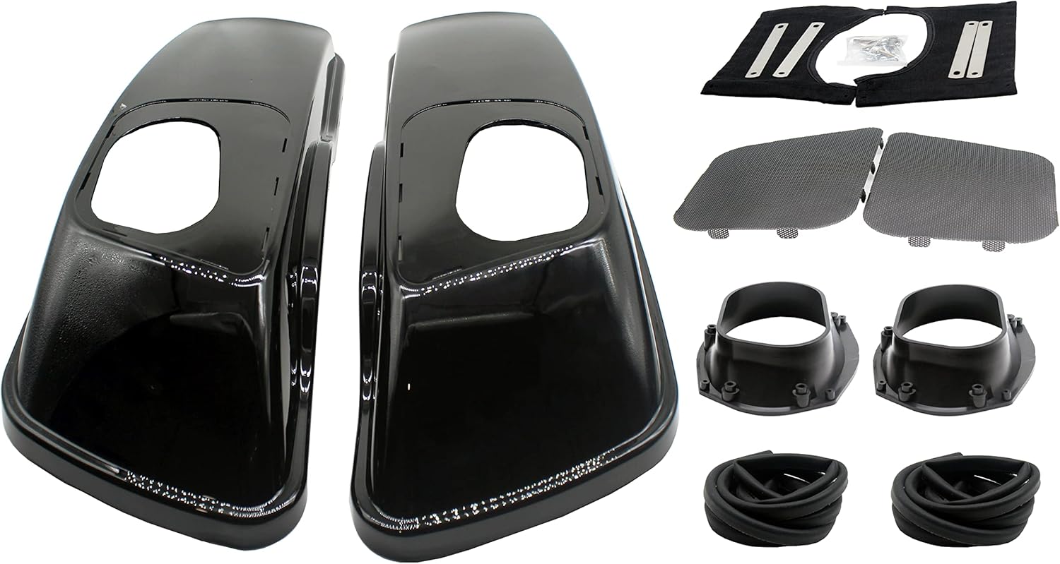 YHMOTO Vivid Black 6X9 Saddlebag Speaker Lids Fits For Harley Touring Road King Street Electra Glide 2014-2025