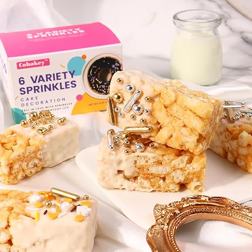 Miniatura 3 de Chispas doradas para decorar pasteles, cupcakes, galletas, cobertura de helado, paquete de 6 unidades de chispas doradas y plateadas, seis de