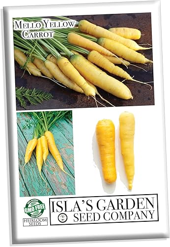 Mello - Semillas de zanahoria amarilla para plantar, más de 100 semillas por paquete, semillas de jardín de Isla (semillas de jardín de Isla),