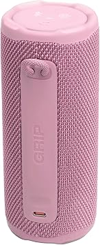 JBL Grip Bluetooth hoparlör, Pembe, JBL Pro ses, AI Sound Boost, IP68 su geçirmez ve toz geçirmez, ambiyans aydınlatması, 14 saate kadar çalma süresi, Auracast çoklu hoparlör bağlantısı, JBL