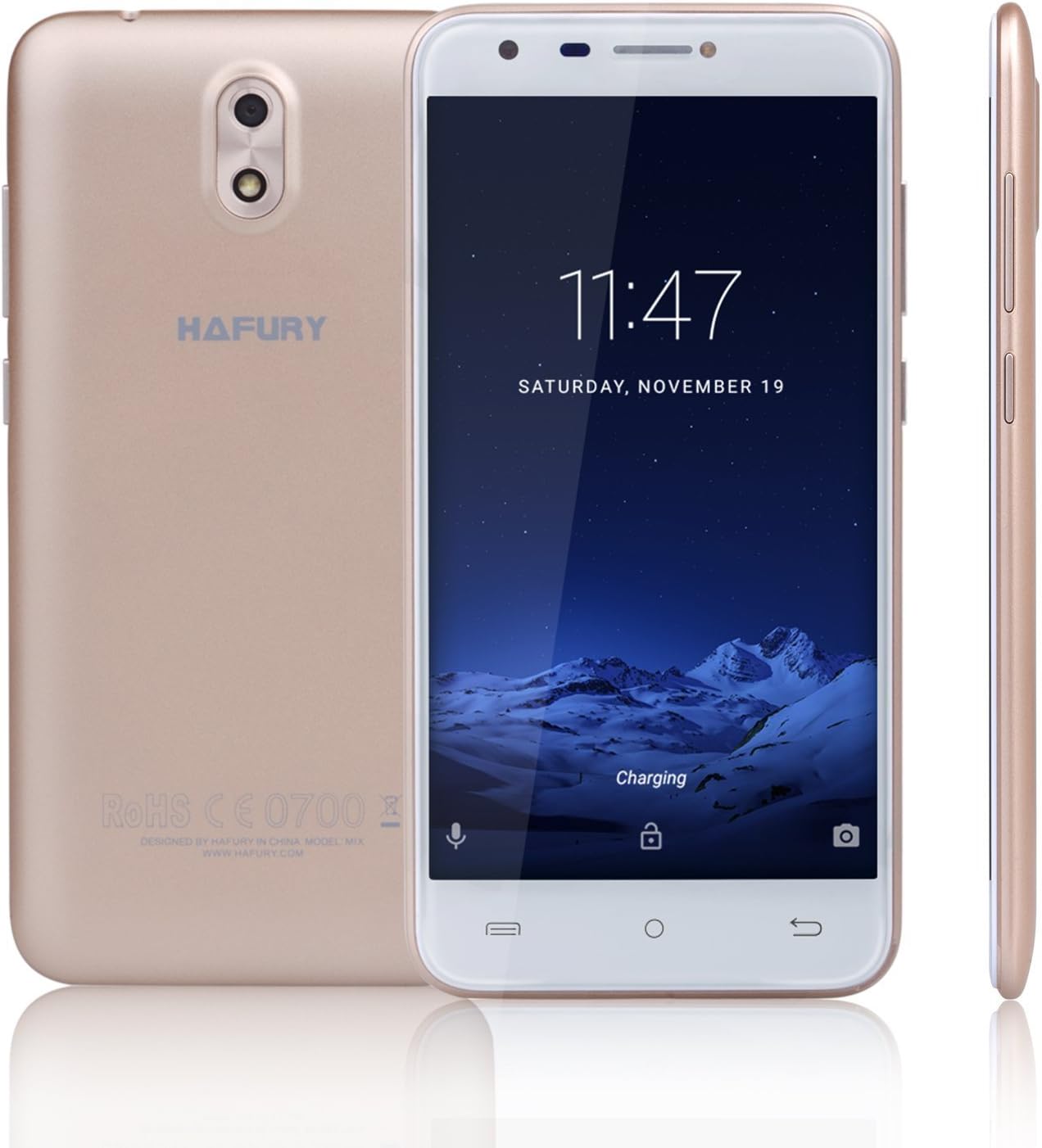 Unlocked Smartphones, CUBOT HAFURY MIX smartphone 3G Dual SIM Mobile Phones Unlocked Android 7.0 ,5.0 Inch IPS Screen, MT6580 1.3GHz Quad Core 2GB RAM+16GB ROM,13 MP Camera With Flash,WIFI GPS G-sensor