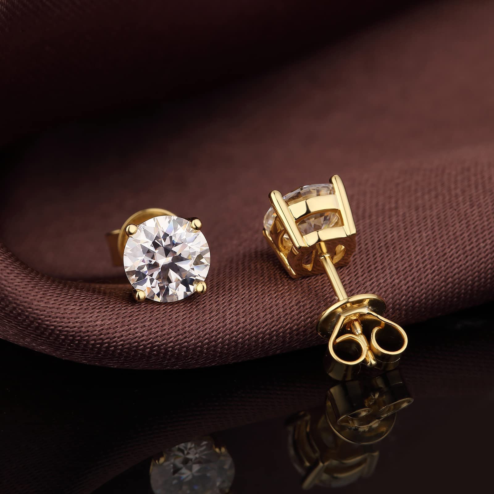 Orecchini Moissanite Donna Uomo Diamante creato dal laboratorio Placcato oro bianco 18K Argento 925 Orecchino Gioielli Regali
