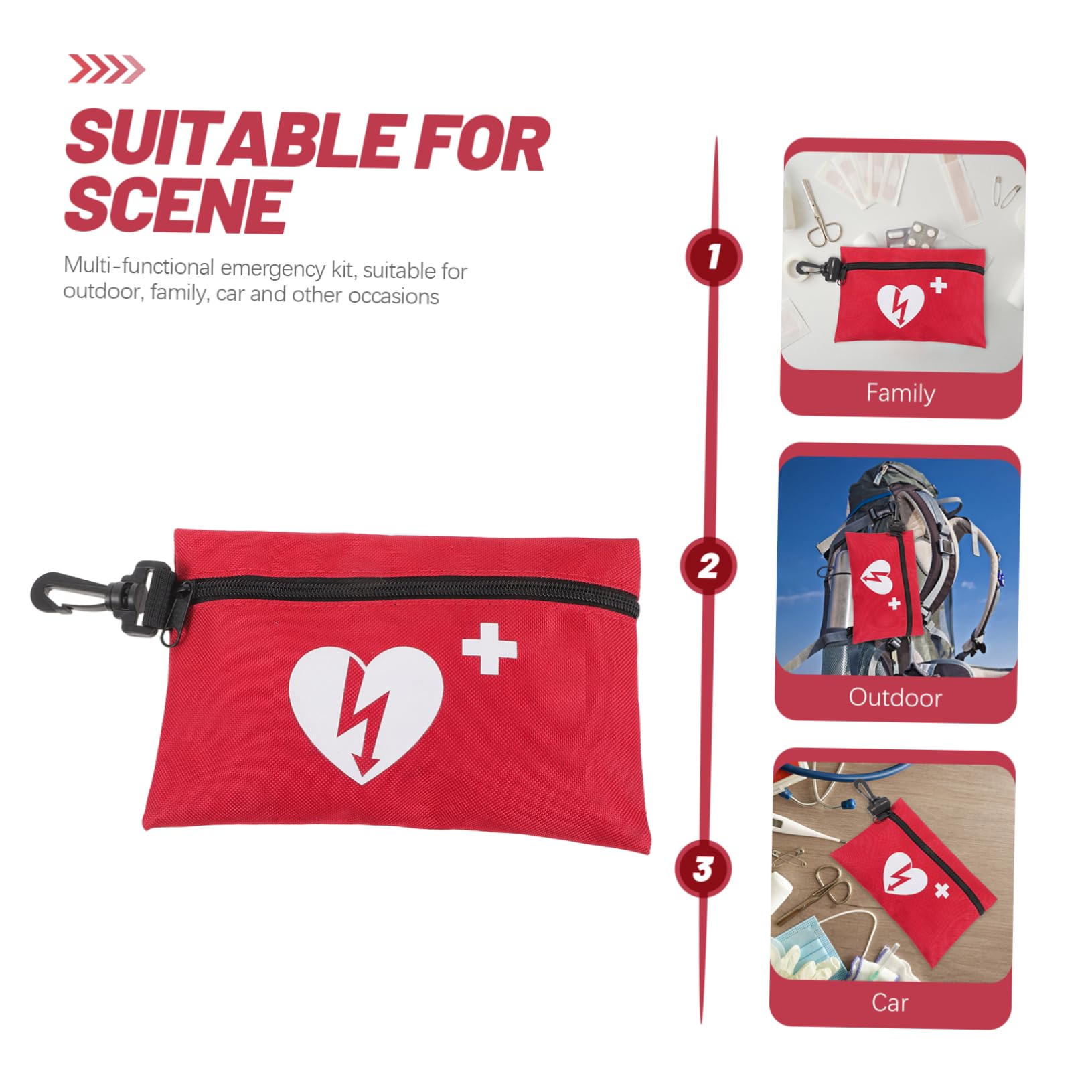 jojofuny 5 Piezas kit de primeros auxilios suministros de viaje bolsa de senderismo bolsa de medicina de viaje largo bolsa de primeros auxilios bolsa portátil diminuto paño Color Aleatorio