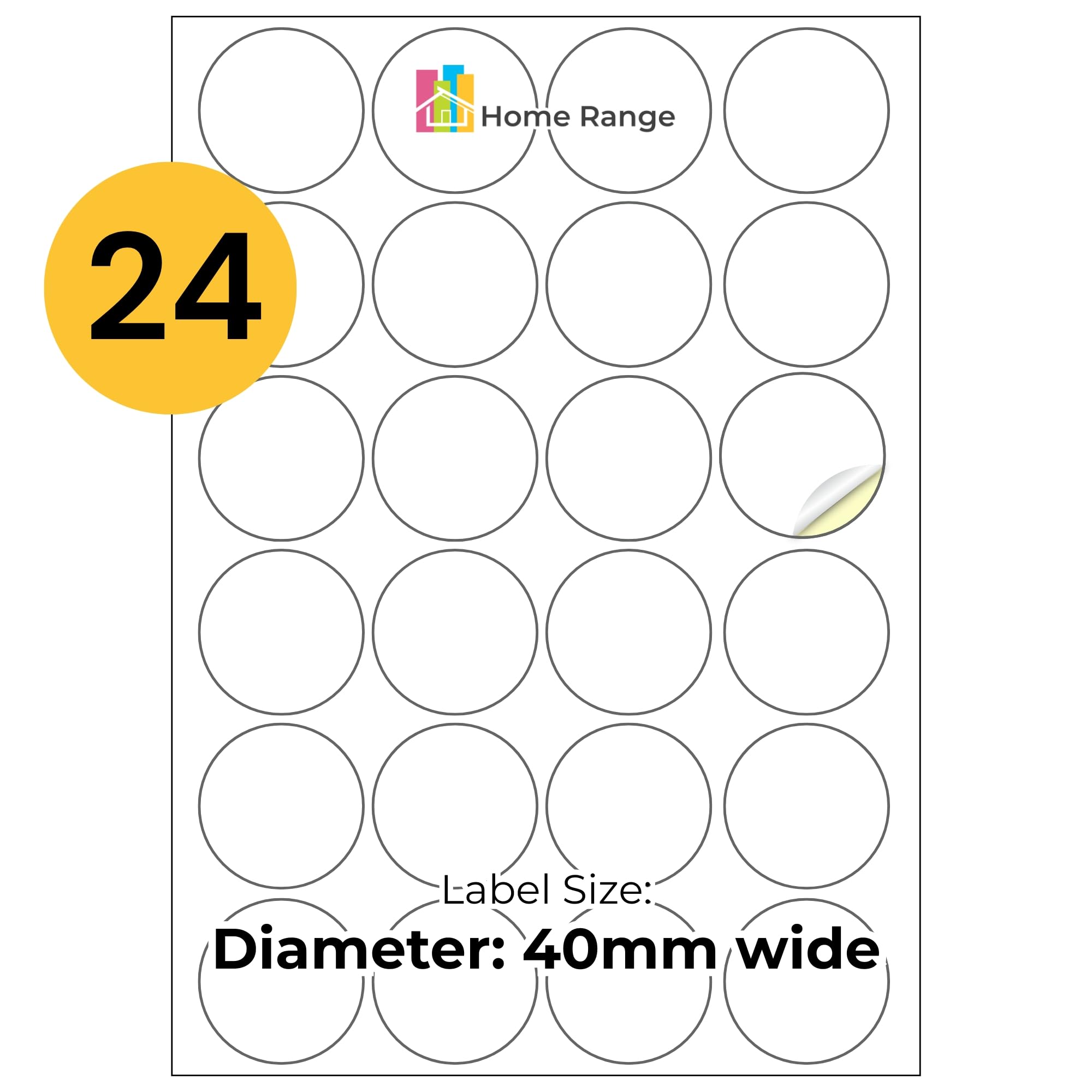 2400 Matte White Round Label Stickers (24 per Sheet | 100 Sheets) A4 Printable Circle Label Sheets for Personalized DIY Stickers, Product & Packaging Labels Inkjet & Laser Compatible