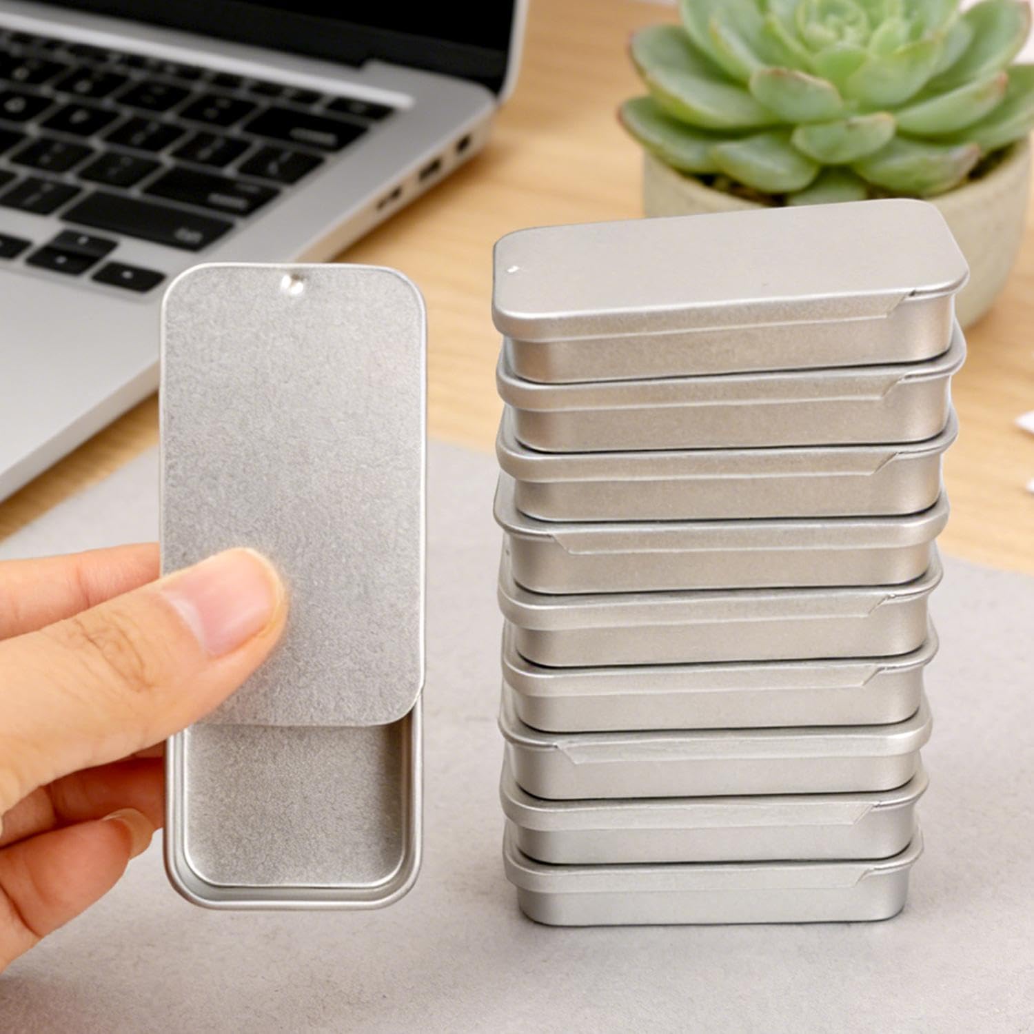 5 Pieces Mini Metal Storage Box Sliding Lid Tinplate Case for Jewelry, DIY Beads, Small Crafts, Keys Organizer 6 * 3.4 * 1cm