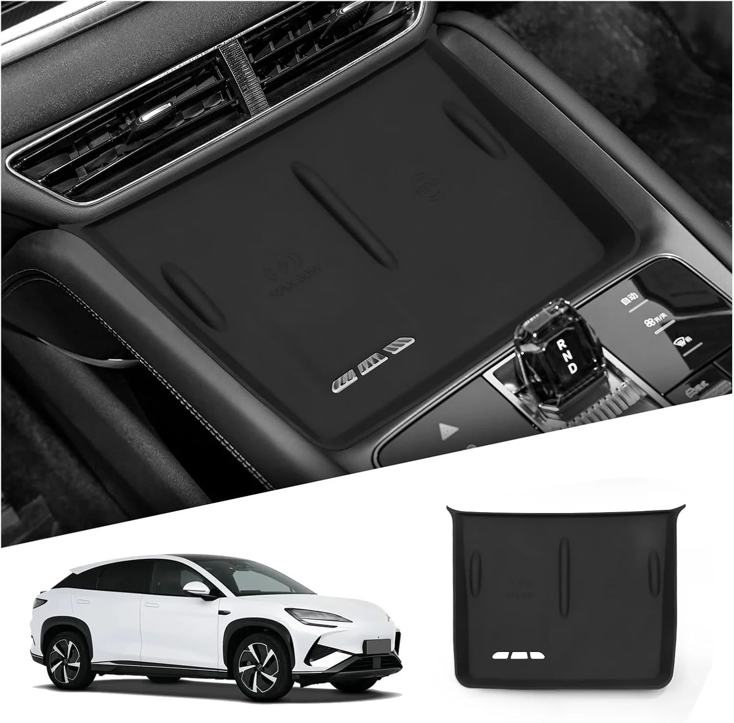BYD Sealion 7 2024-2025 センターコンソールオーガナイザー 滑り止め カップホルダー付き インテリアカーアクセ
