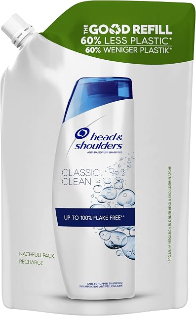 Head & Shoulders Classic Clean Anti Dandruff Shampoo in a Refill Shampoo Pouch, Sustainable Gift Set with 60% Less Plastic, 480 ml