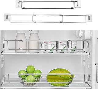 RV Secure Adjustable Bars, 304 Stainless Steel RV Fridge Bars, 12.5"-22.3" Refrigerator Tension Rods for Camper, RV, Trailer Refrigerator Prevents Messy Spills (2 Pack)