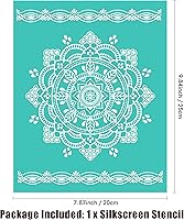 Vista 2 de Briartw Datura - Plantilla de serigrafía autoadhesiva, reutilizable, impresión de serigrafía, sentimientos florales para decoración del hogar