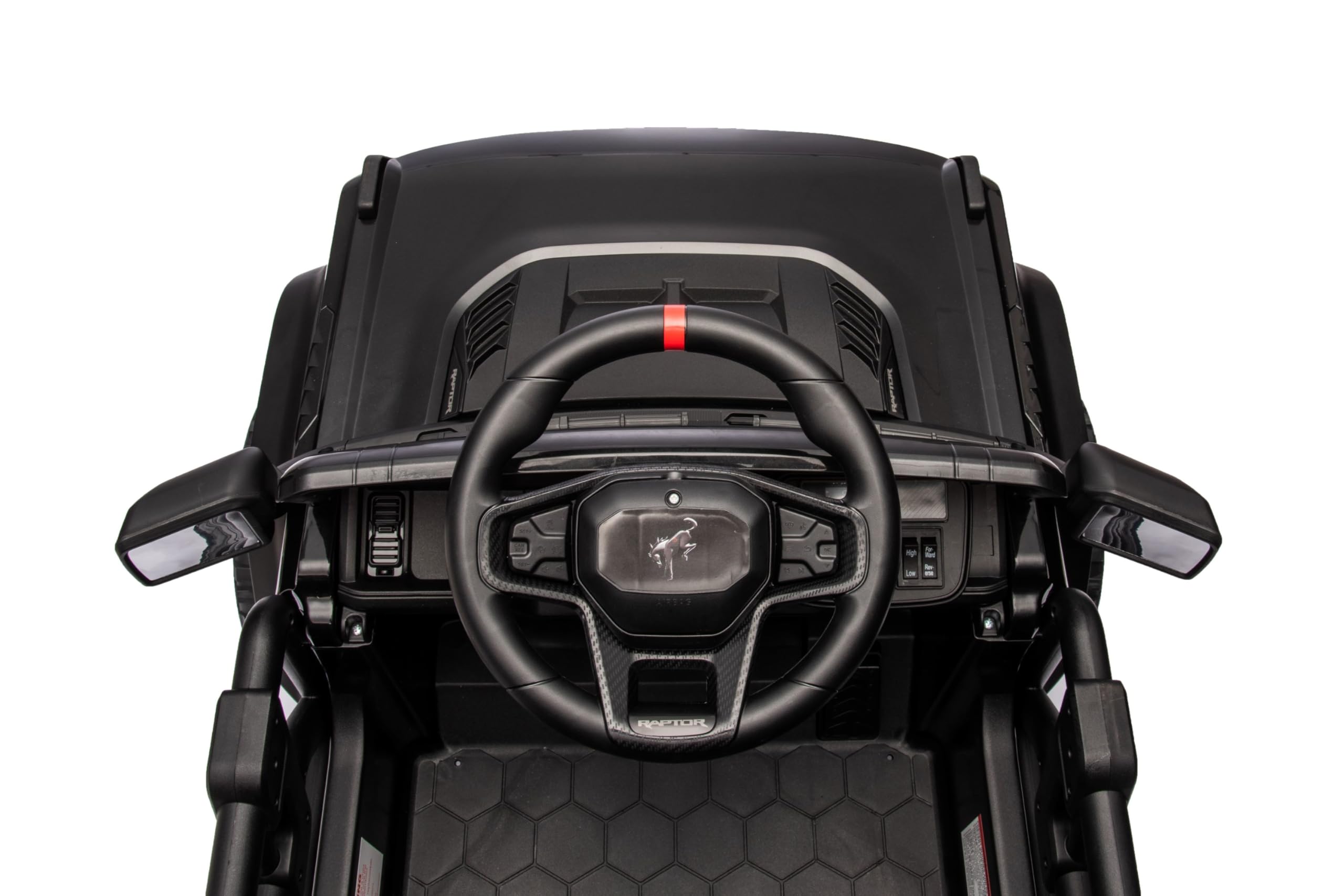 Ford Bronco Raptor 12V Fuoristrada Auto Macchina Elettrica per Bambini Telecomando Luci a Led Bluetooth Cintura di Sicurezza Ammortizzatori Carico Massimo 30 Kg - Nero