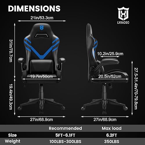 Miniatura 2 de Silla de juegos ergonómica estilo carreras reclinable con soporte lumbar de masaje, sillón de oficina para computadora de piel sintética, sillas de