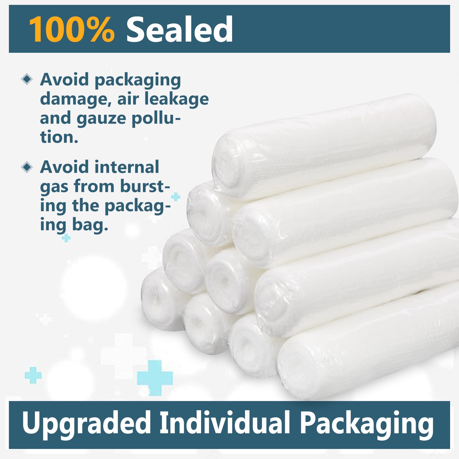 YesBes 32 Pack Gauze Rolls, 4 in x 4.1 Yards, Premium Gauze Wrap Roll for Wounds, Bandage Wrap Rolled Gauzes, Mummy Wraps, Individually Wrapped — Amazon image 4