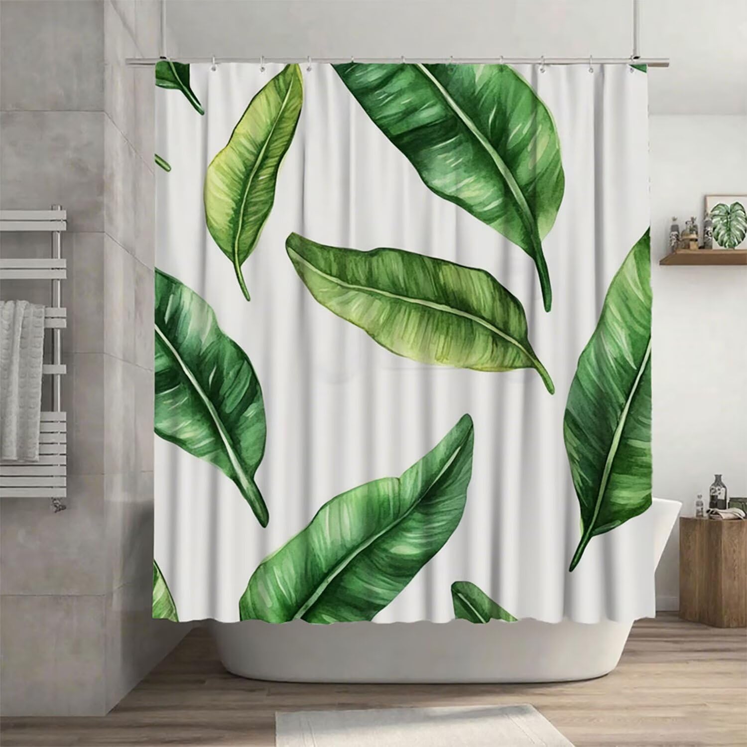 Shower curtain imperméable polyester tissu lavable avec crochets G-1103