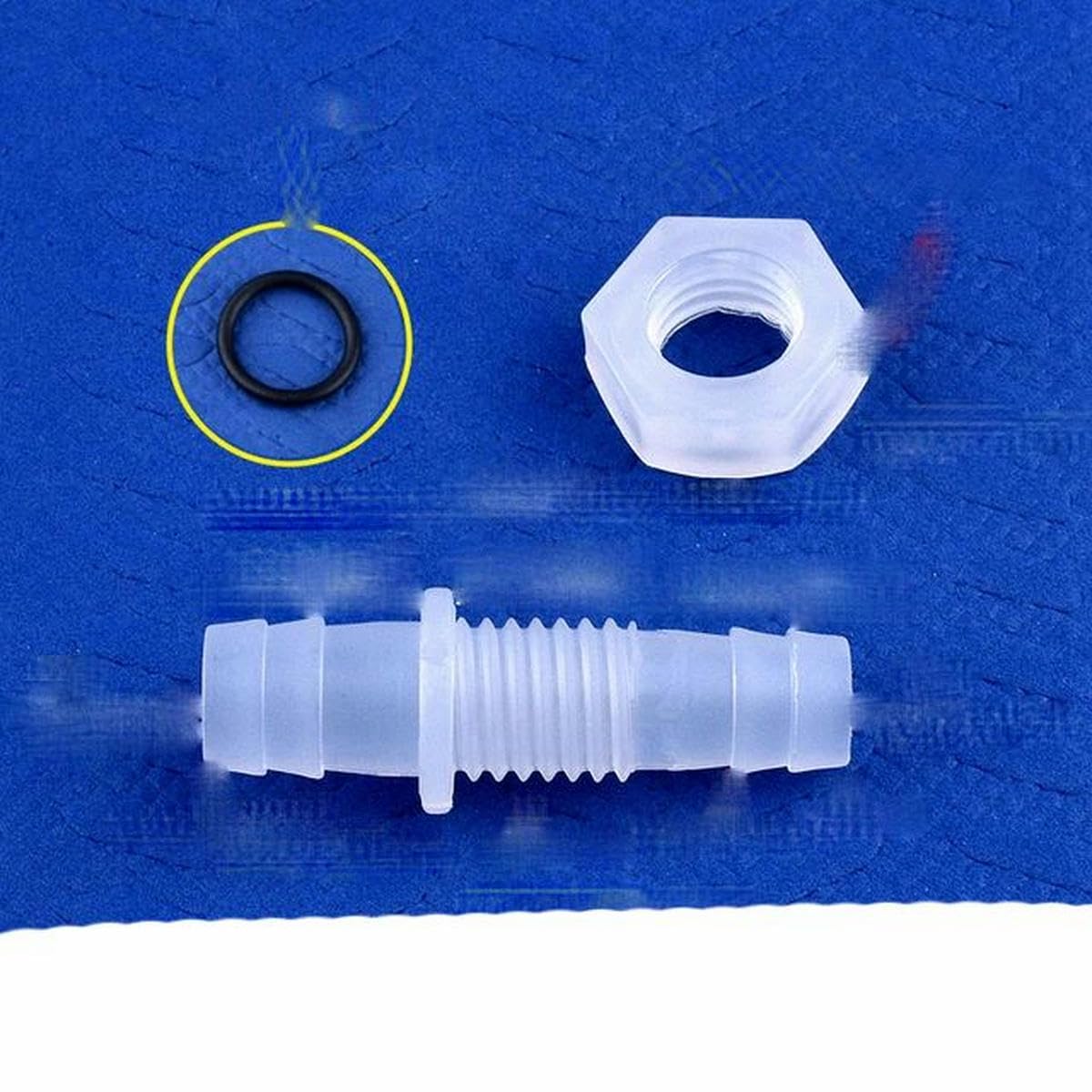 5 ~ 200 piezas M12~M16 a 8~12 mm PP conectores directos tuerca hexagonal junta tórica adaptador de bomba de aire tanque de acuario junta de manguera de agua de riego, 200 piezas con tuerca-9-M12-10