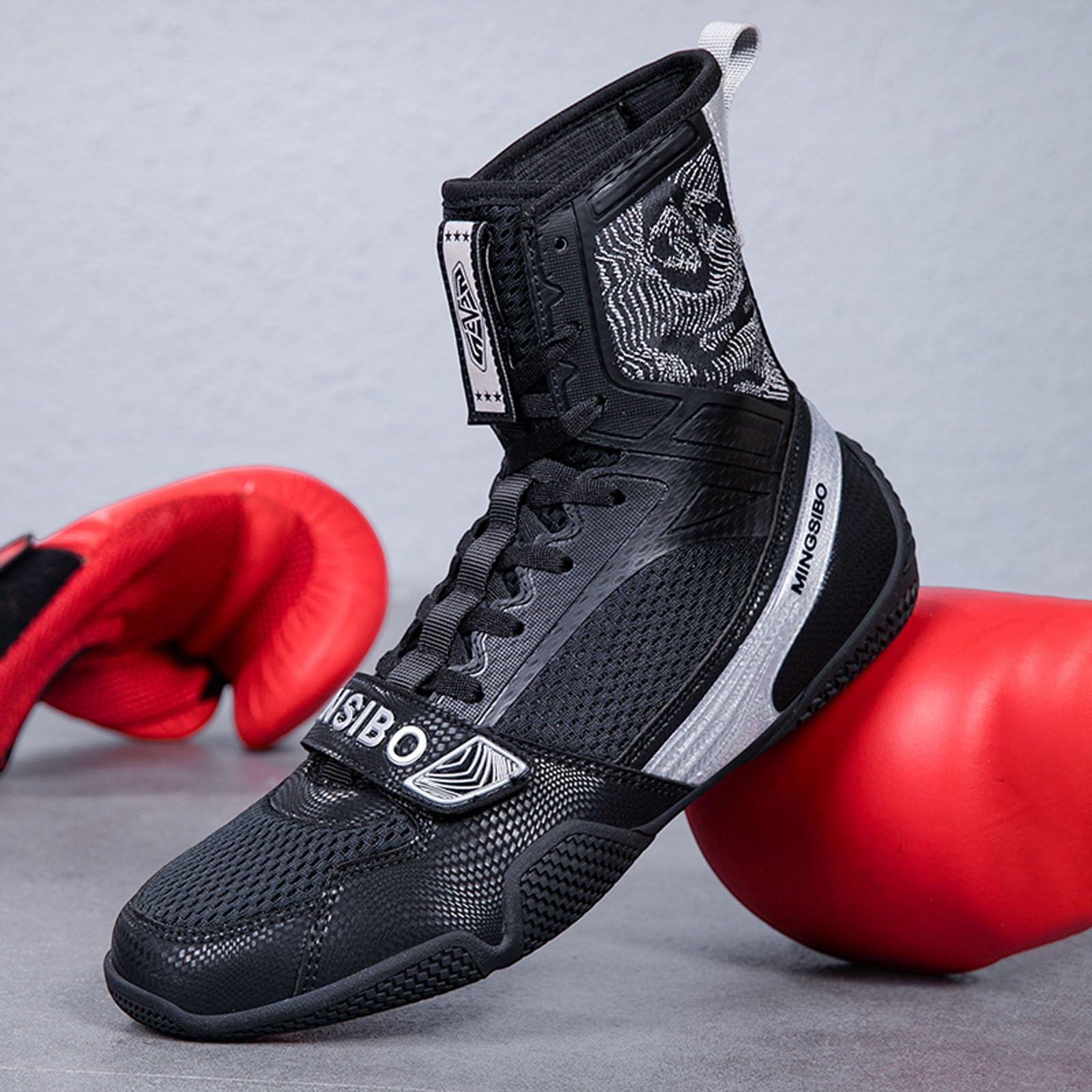 Zapatillas de Boxeo para Hombres y Mujeres, Transpirables, Lucha, Fitness, cómodas, Antideslizantes, para Culturismo y competiciones,Negro,38 EU