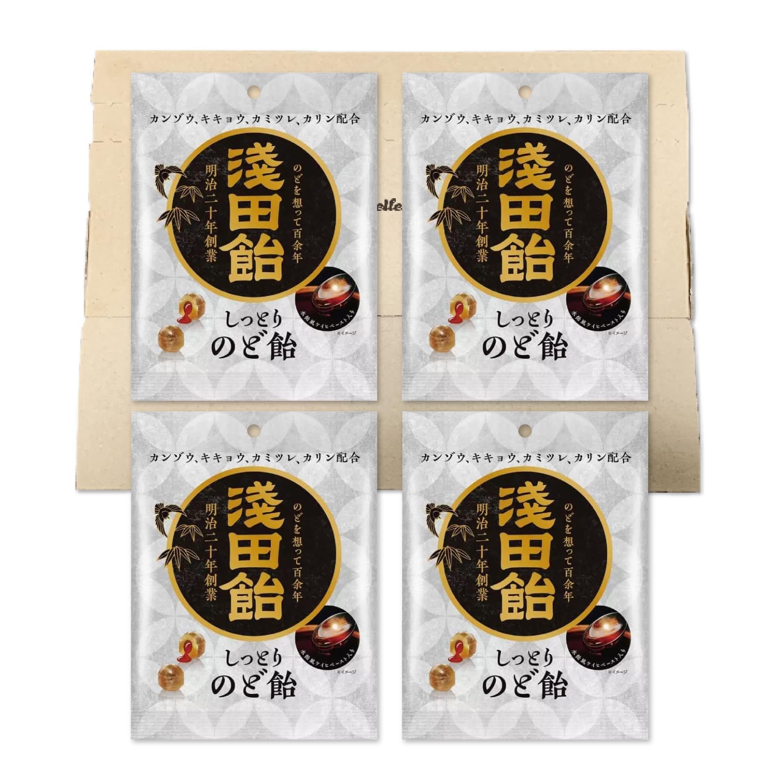 Amazon.co.jp: 浅田飴 しっとりのど飴 61g ×4袋セット PSJBOX : 食品