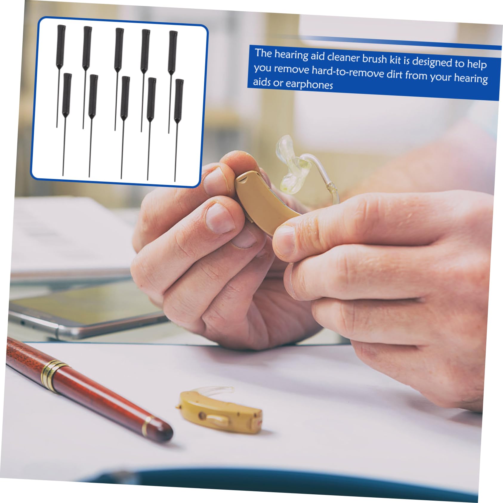 Healeved 50pezzi Strumenti Di Pulizia Per Amplificatori Acustici Accessori Per La Manutenzione e La Pulizia Resistente e Facile Da Usare Per Rimuovere Cerume e Detriti