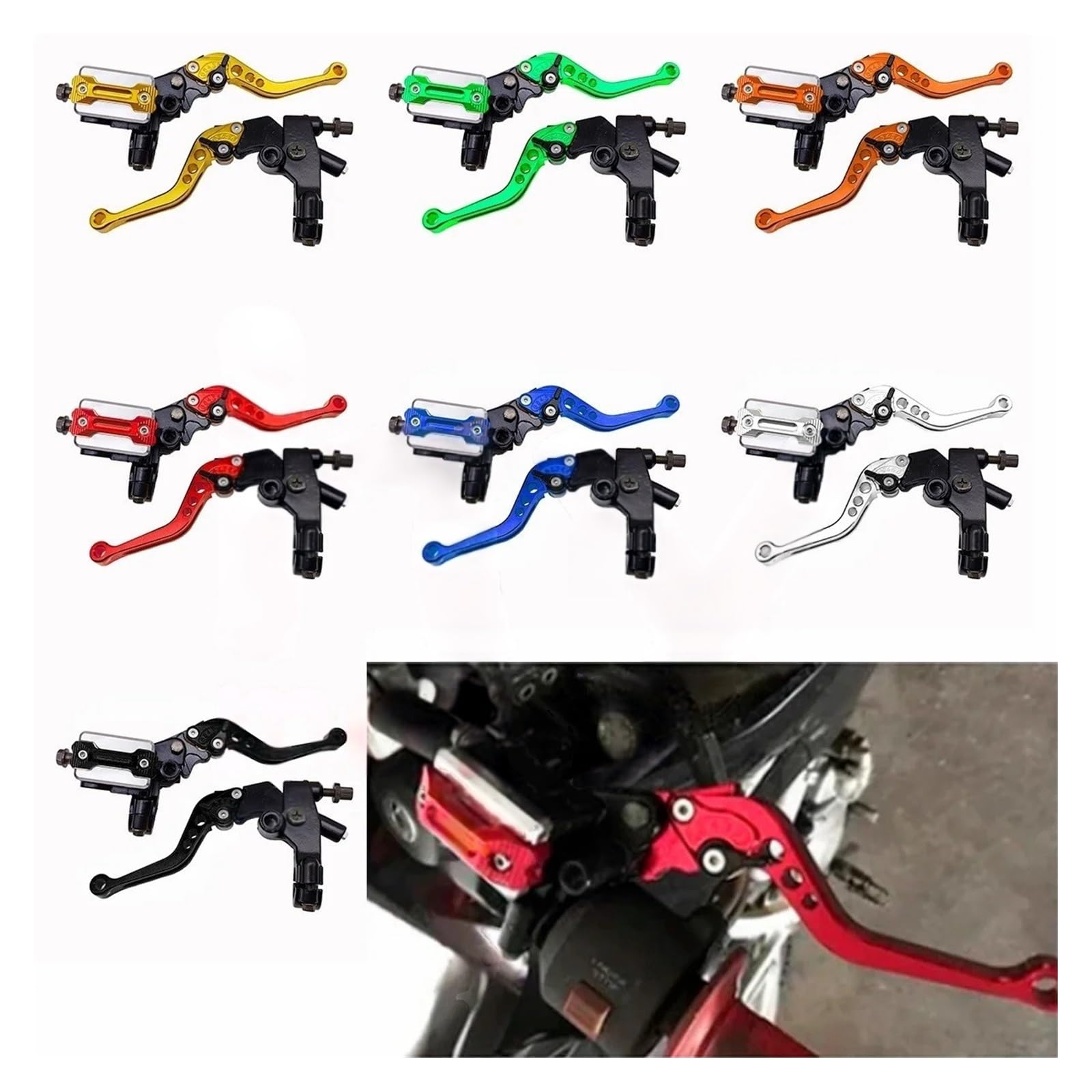 Cilindro Maestro De Freno De Motocicleta Universal, Palanca De Embrague Hidráulica De 22MM, Mango Embrague Freno Ajuste para Ho&nda para Ya&maha Palancas Frenos