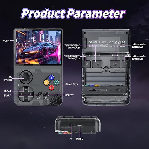 Miniatura 7 de M19 - Consola de juegos retro 256G, consola de mano emulador con 40000 juegos retro incorporados, 25 emuladores, sistema EmuELEC, pantalla LCD HD de