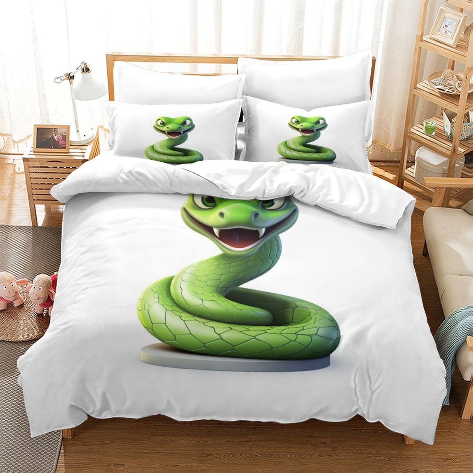 Housse de couette Cobra 260 x 220 cm en microfibre pour chambre parentale cocooning