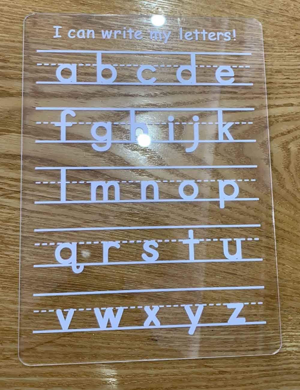 Acrylic Dry Erase Board Kids Personalized ABC Letters Numbers Wipe Off Trace Boards Mess Free,Set of 3
