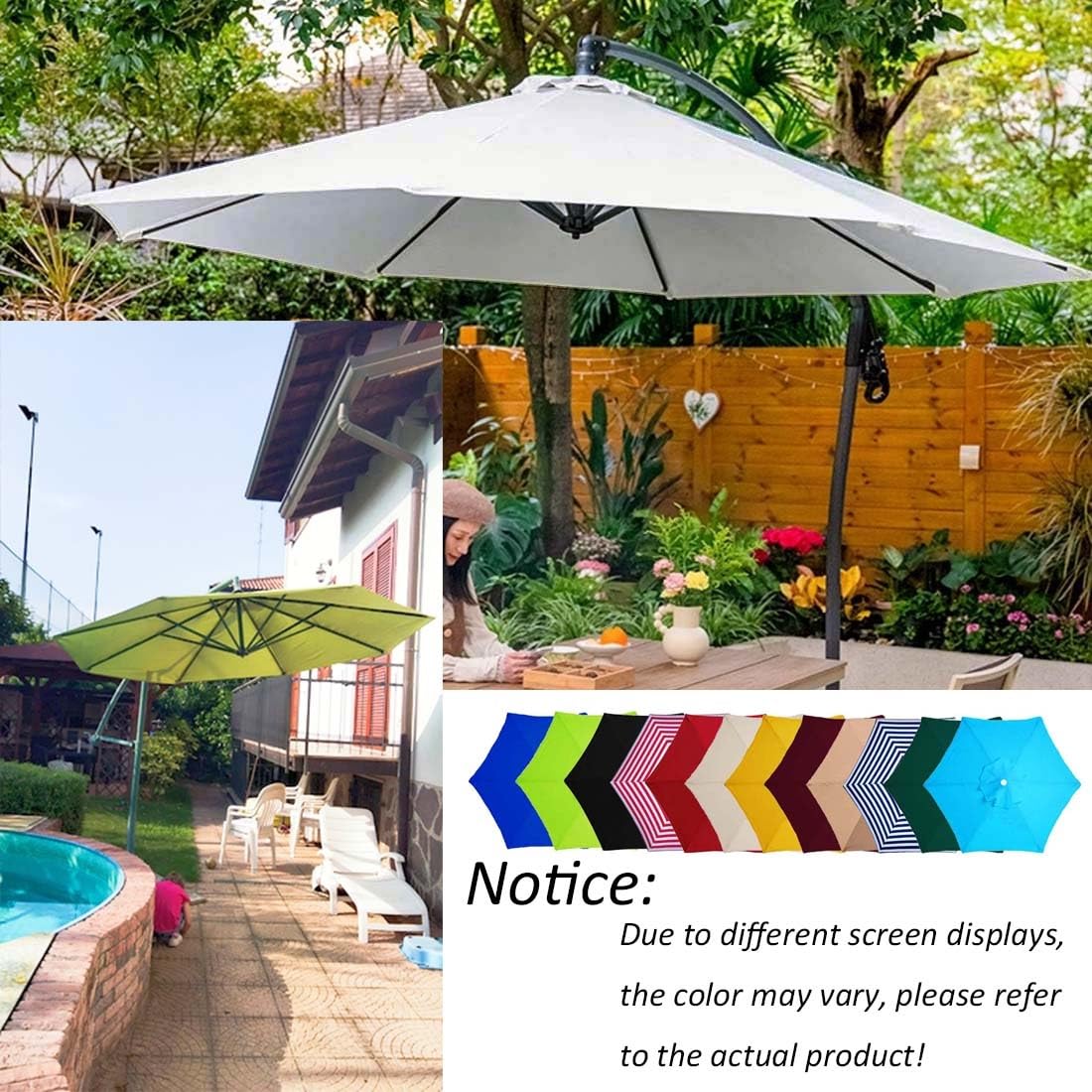 Copertura di ricambio per ombrellone da giardino a 6/8 costole, 2 m, colore beige, copertura in tessuto per ombrellone da giardino, soluzione ombreggiante per esterni