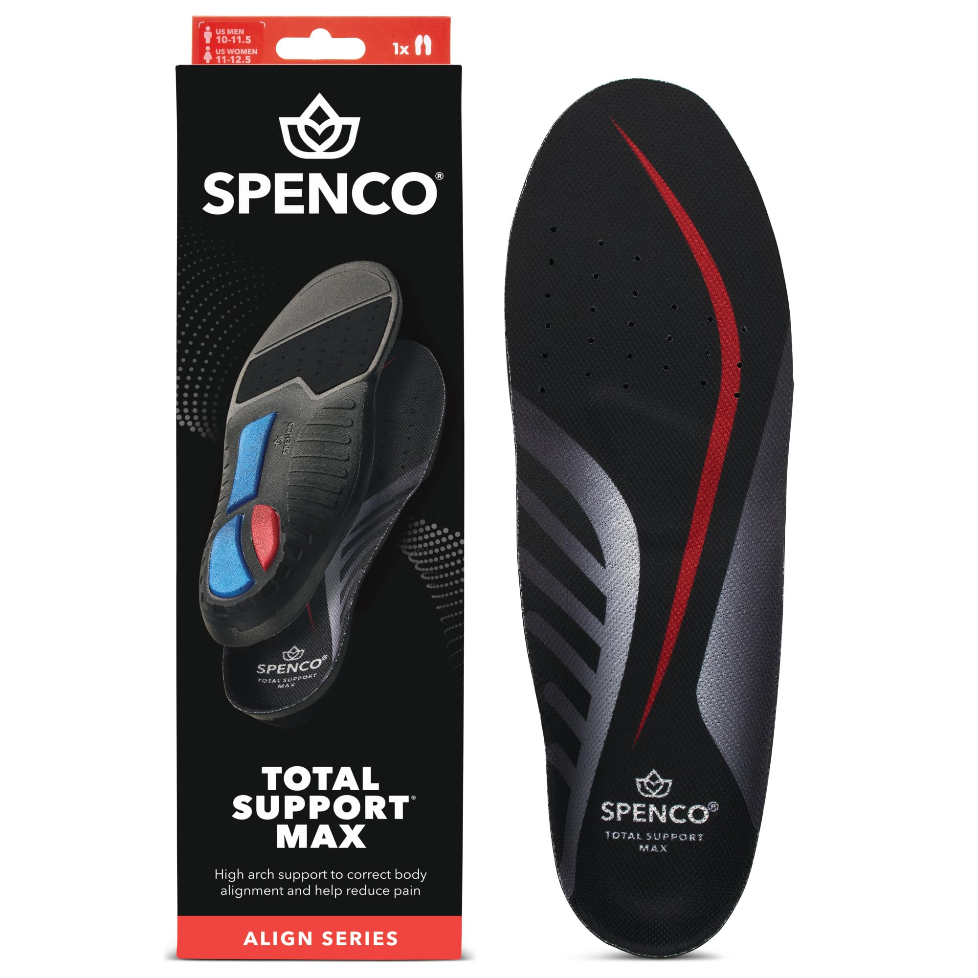 Photo 1 of Spenco Total Support Max Shoe Insoles(FSA&HSA Eligible)Orthotic Metatarsal Arch Support Inserts, Absorbs Shock,Reduces Over-Pronation,Conforms to Foot, Deep Heel Cup Women's 9-10.5.5/Men's 8-9.5