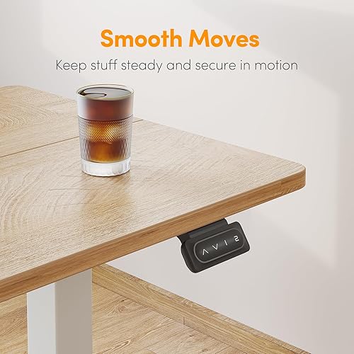 Miniatura 4 de Cubiker Escritorio de pie de 48 x 24 pulgadas mesa eléctrica ajustable en altura de pie escritorio de pie con tablero de empalme marco blanco y