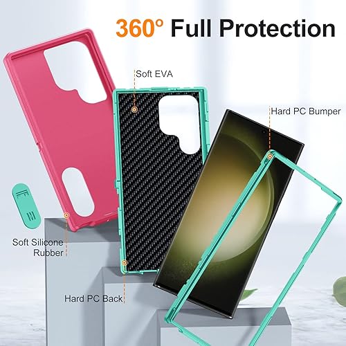 Miniatura 83 de BaHaHoues Funda para Samsung Galaxy S23 Ultra con soporte integrado, a prueba de golpes y caídas de grado militar para Galaxy S23 Ultra 5G