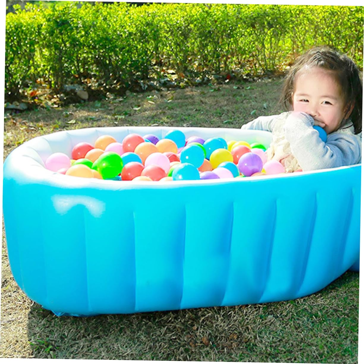 Bañera Inflable para Bebés Azul, Portátil y Plegable para Viaje
