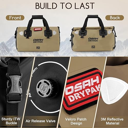 Miniatura 3 de Waterproof Duffel Bag - Motorcycle Dry Bag Tail Bag with Large Storage Space, Waterproof Luggage Duffle Bags with Outer Mesh Zipper Pocket for