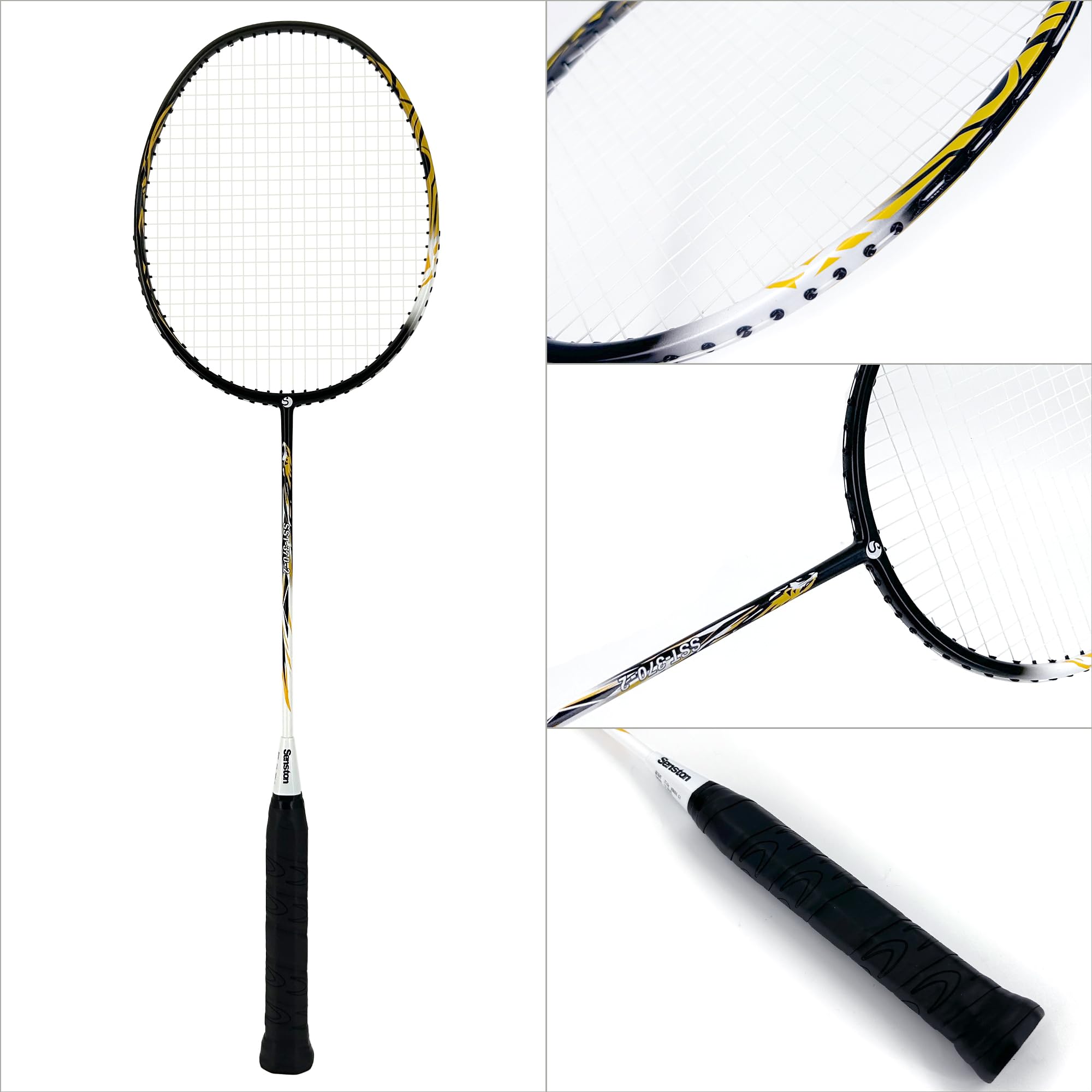 Senston Raquette de Badminton N80, Raquette Badminton Professionnel, Unisexe, Équilibrée en Tête, pour Débutants et Confirmés