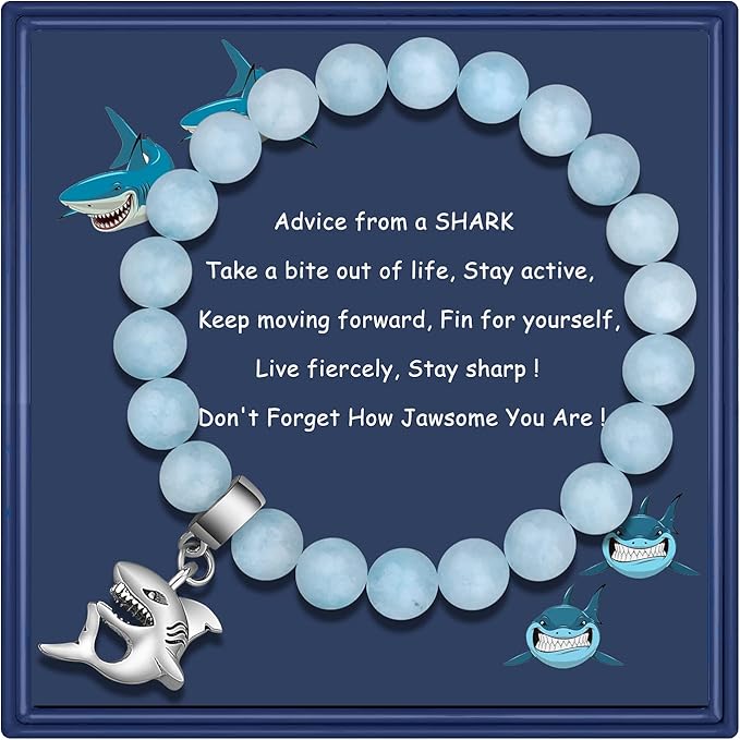 bracelet with shark charms on it