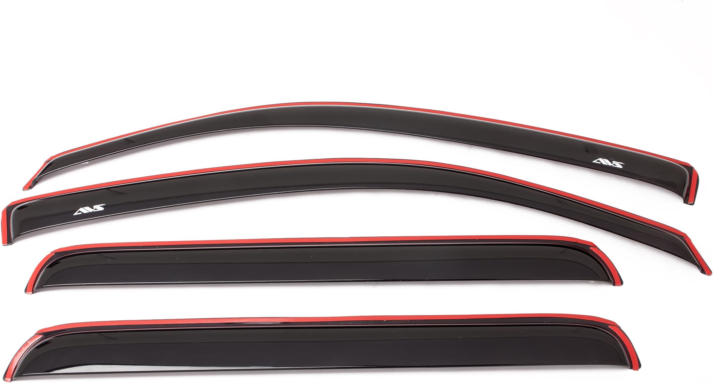 Auto Ventshade [AVS] In-Channel Rain Guards For 2015 - 2026 Ford F-150; 2017 - 2026 Ford F-150 Raptor, SUPERCREW ONLY | Window Vent Visors, 4 pcs. - Smoke | 194975