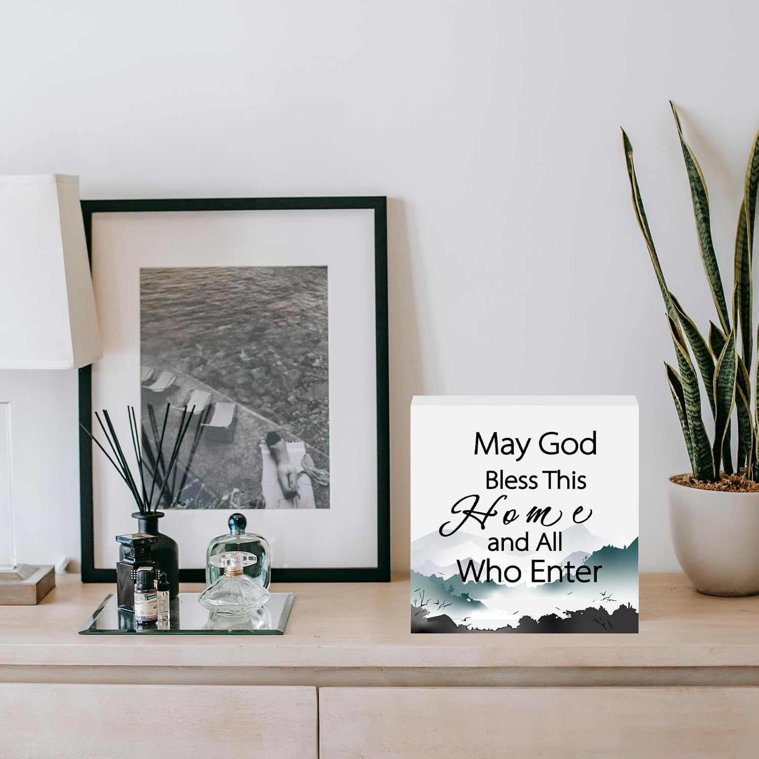 Christian Decor, May God Bless This Home Wooden Box Sign, Jesus Decor For Home Office Table Desk And Wall, Inspirational Gifts For Friends Family - Image 7