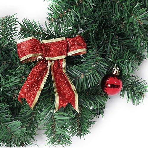 Miniatura 2 de Guirnalda verde de Navidad de 9 pies, planta artificial de corona de torsión de vegetación de alta calidad, guirnalda de vegetación de Navidad para