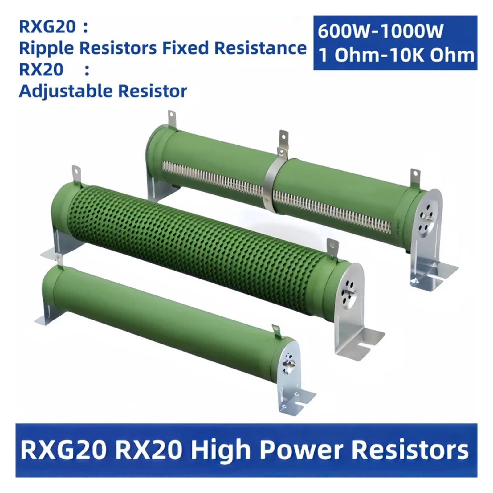 Reostato scorrevole a resistenza avvolta regolabil Scaricatore a filo avvolto ad alta potenza RXG20 RX20 600W 800W 1000W Ripple regolabile(RX20-T Adjustable,1000W 80 R ohm)