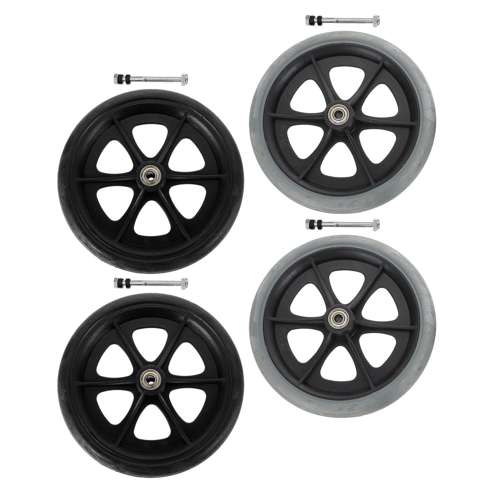 Healvian 4 Piezas Ruedas Delanteras de Repuesto y Dirección Suave Material Abs y Acero Compatibilidad Amplia para Silla de Ruedas para Uso Interior y Exterior