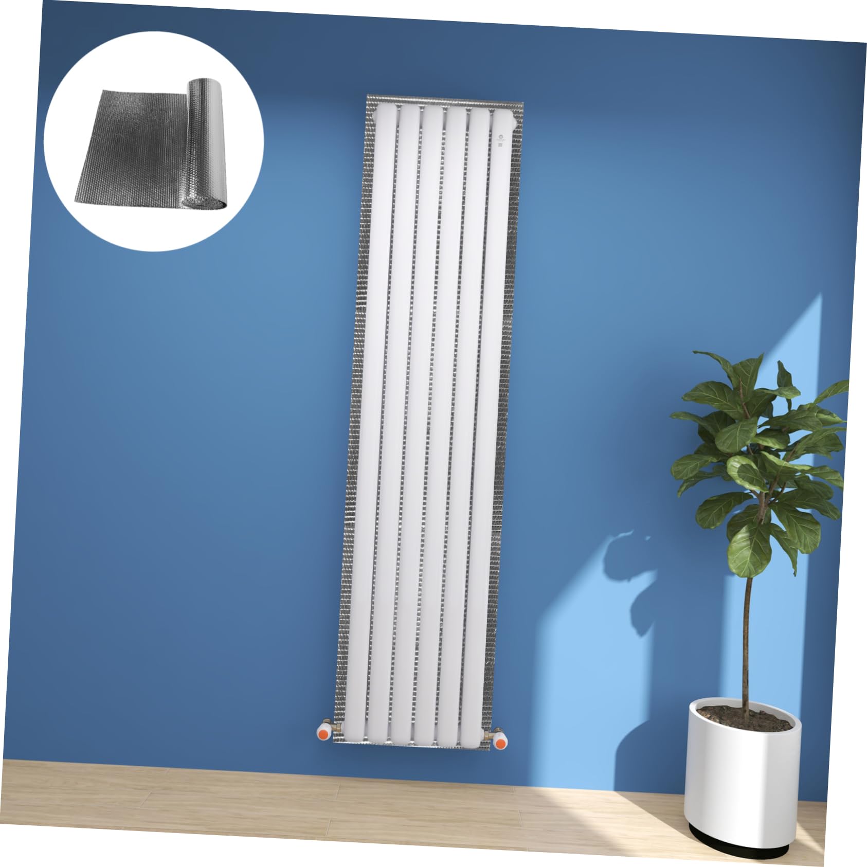 Film de Radiateur à Bulles 5m X 60cm en Aluminium Argenté Isolant