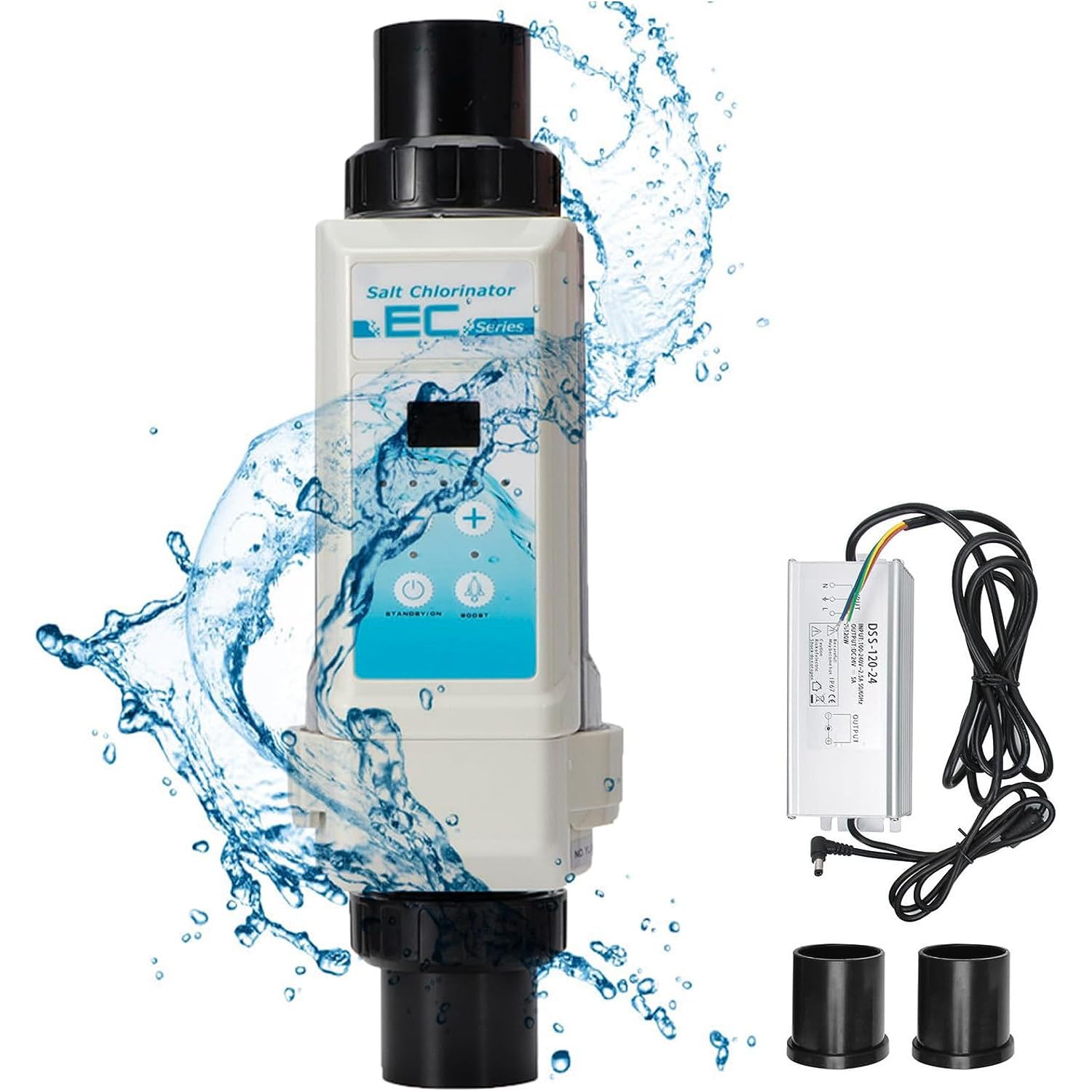 Générateur de Chlore pour Piscine d'eau salée, chloration Automatique de l'eau salée pour piscines, Machine de génération de Chlore d'eau salée (8g/h 110V)