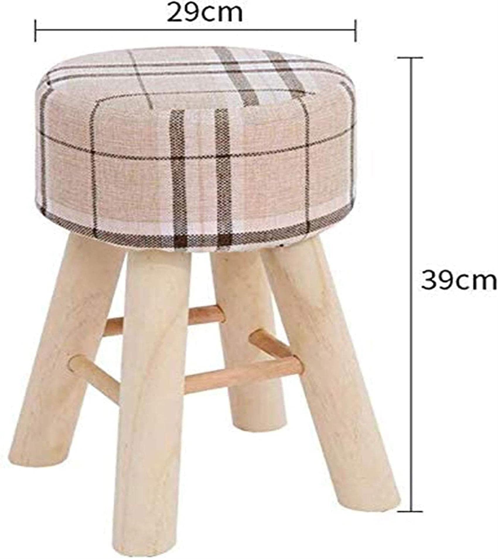 Pisos tapizado Taburete Redondo de pie redondeo Simple Silla de Asiento de tapicería Grande Altura de Madera de Madera sólida taburetes de pie de pie para el hogar creador de Almacenamiento