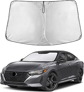 EcoNour Windshield Sun Shade Compatible for Nissan Sentra 2020–2024 2025 2026 | Sedan Front Window Sunshade | Foldable Sun Visor Cover | UV Protection & Heat Reduction