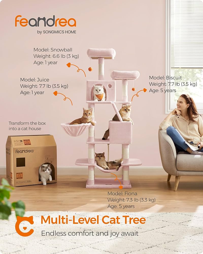 その他 TREEDOM Amazon.com : Feandrea Cat Tree, 66.1-Inch Large Cat Tower