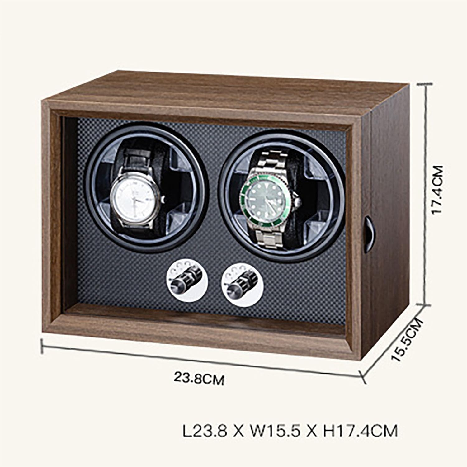 Caja Giratoria Automática para Relojes De Madera, Caja Giratoria Automática para Relojes con Iluminación Ambiental LED, Control Ajustable En 5 Niveles para Relojeros Y Relojerías