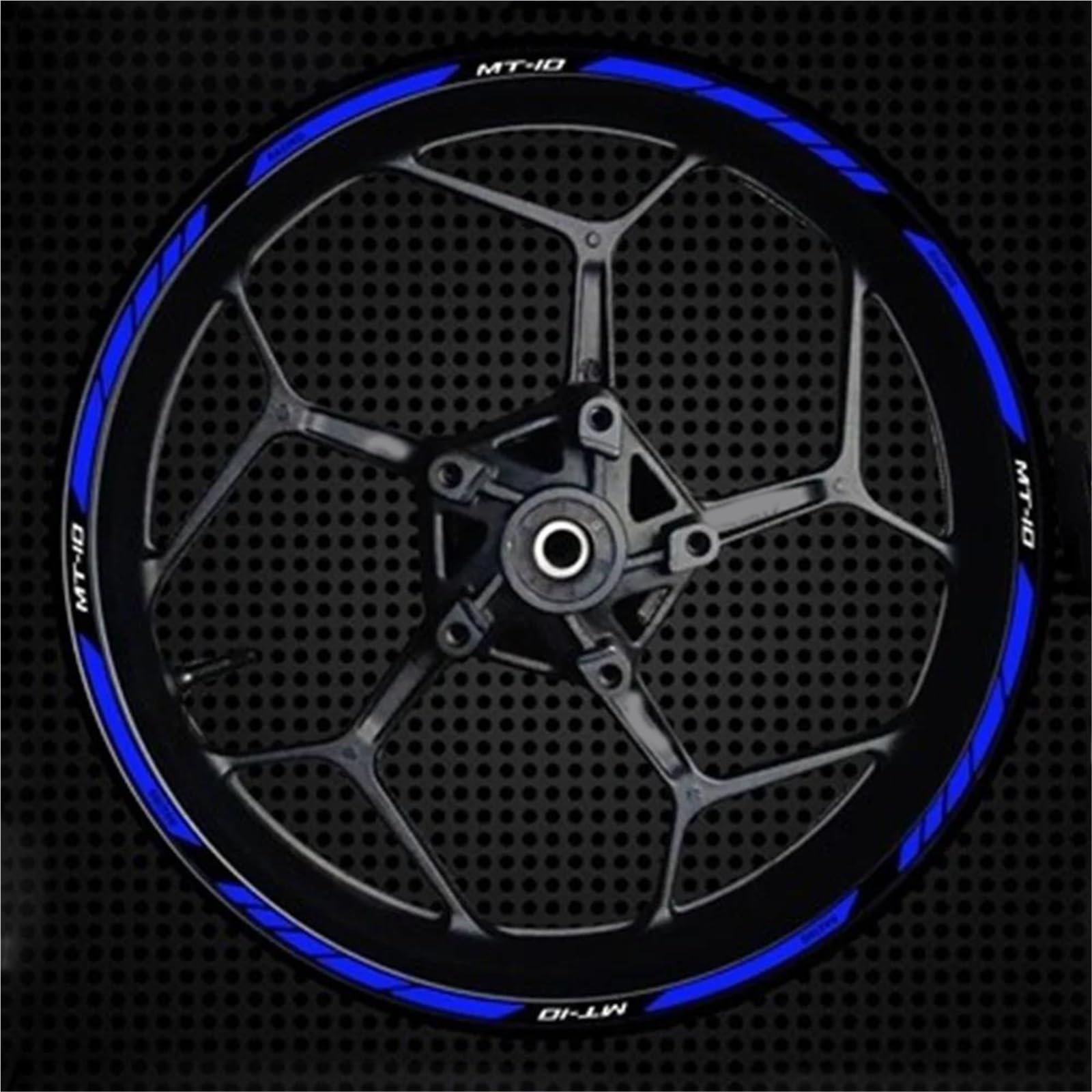 Decorative Stickers Reflective Waterproof Sticker for Y-AMAHA MT-10 MT10 MT 10 2022 Motorcycle 17 Inch Wheel Hub Set Rim Decal Decoration(Blue)