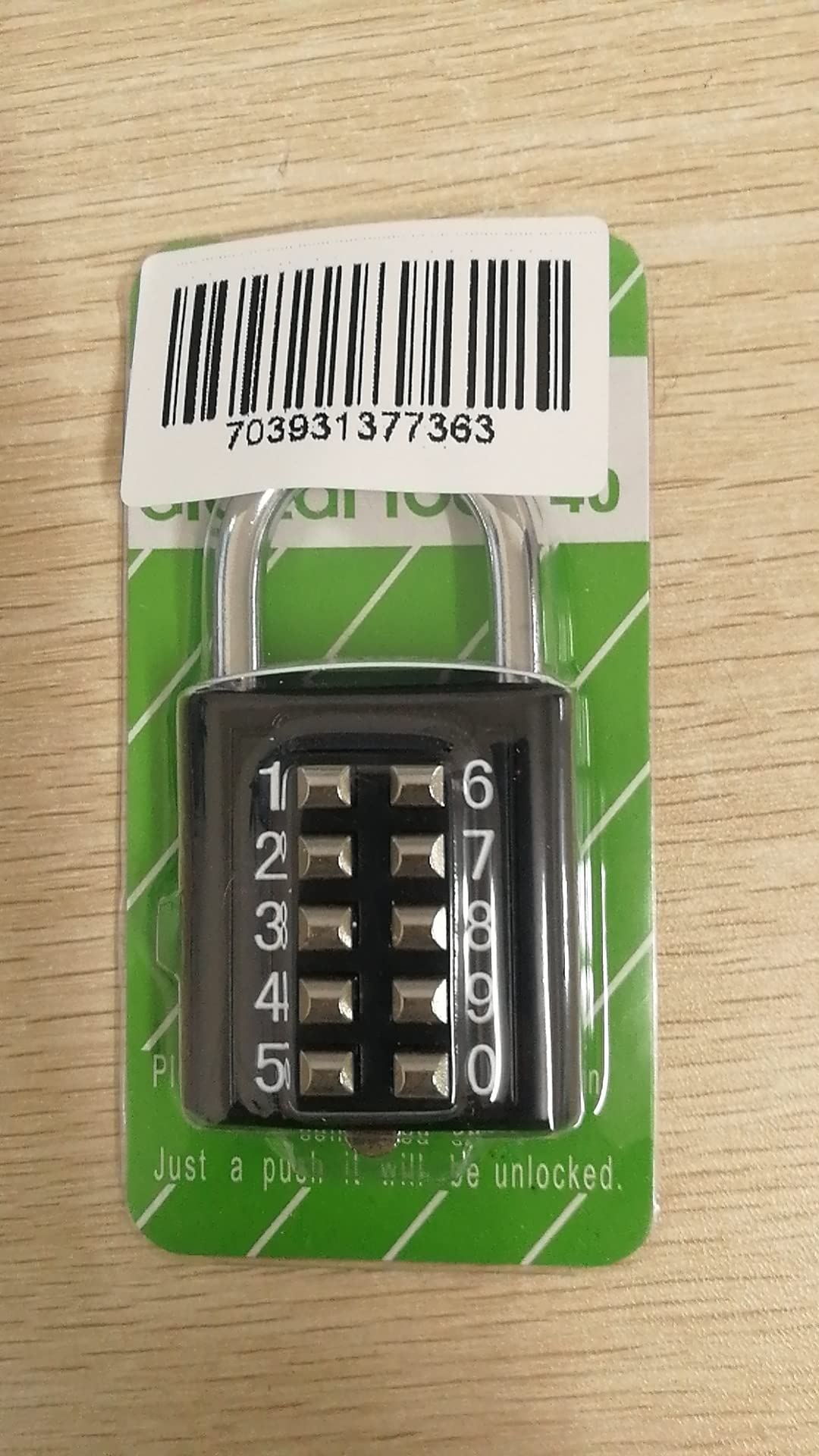 Padlock Digits Combination Lock,Button Combination Security Padlock