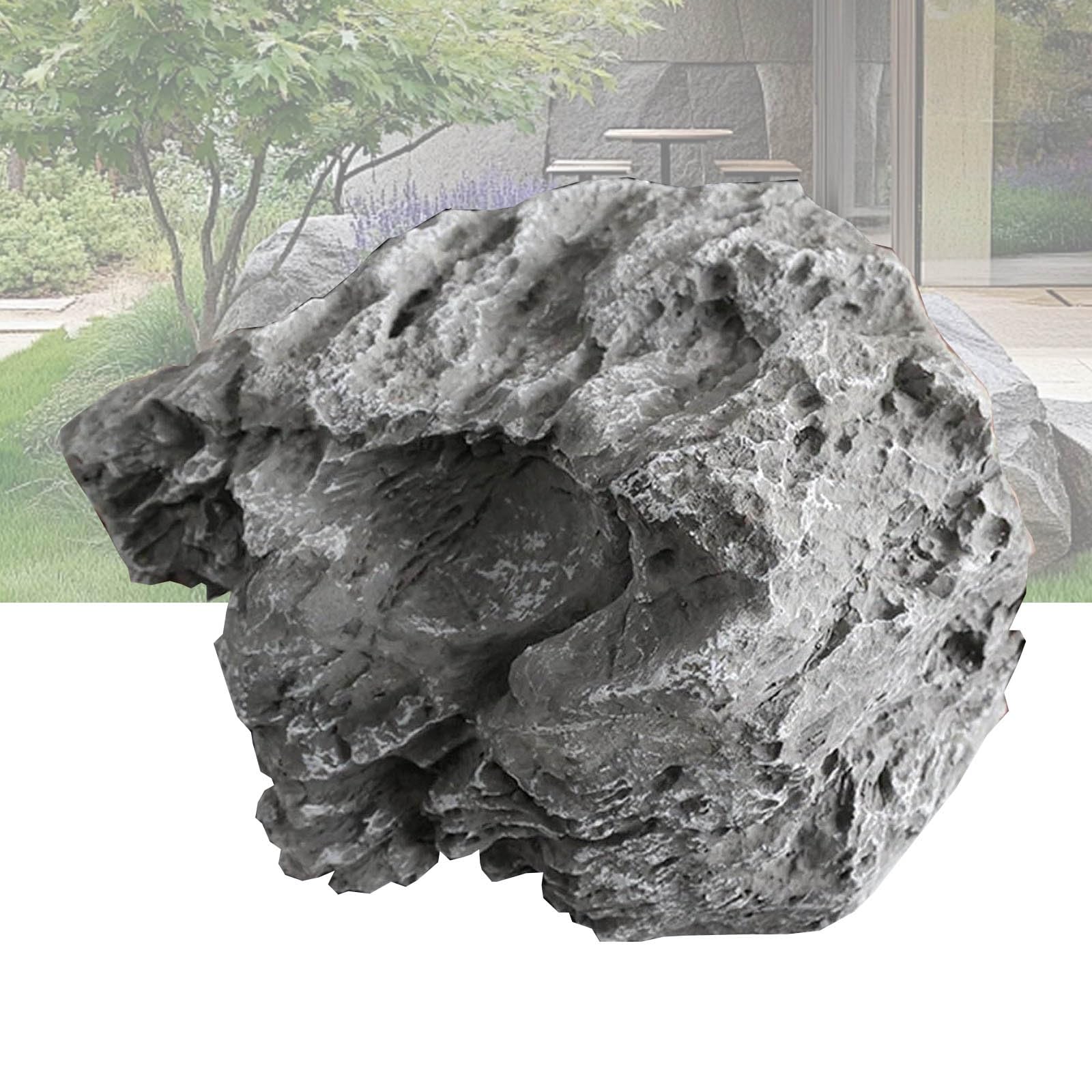 Bliajkswyr Lightweight Artificial Landscaping Rock Indoor or Yard Decorative Faux Stones Realistic Natural Texture Large Size Garden Faux Rock Septic Tank Covers(C)